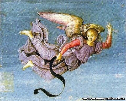 Ангел (деталь картины Рафаэля «Воскресение Христа», 1499—1502 годы)